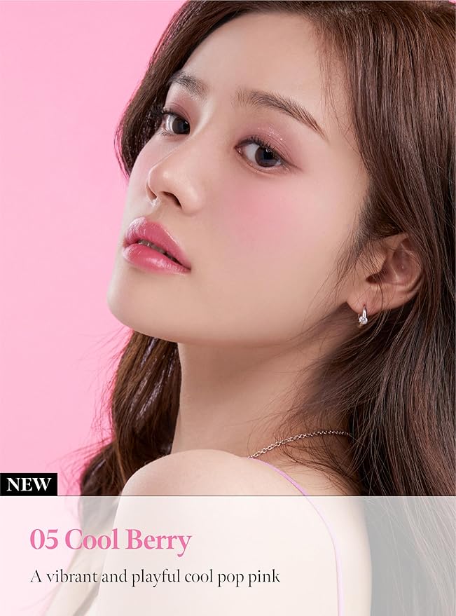 Soft Blur Cheek 05 Cool Berry, Silky Air-Blur Powder Blush for Smooth Pore Blurring Finish, Lightweight Buildable Color, Natural Radiance, Long-Lasting Wear, Soft Blush, Korean Makeup