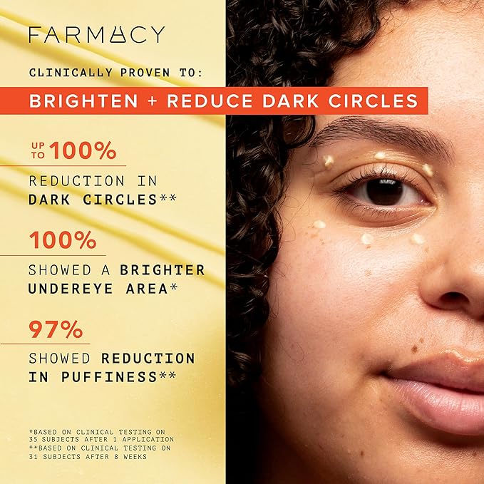 Farmacy Brighten + Smooth Radiance Set - 10% Vitamin C Face Serum (5ml), 3% TXA Brightening Toner (50ml), Wake Up Honey Vitamin C Eye Cream (15ml)