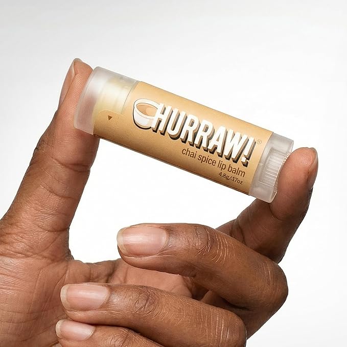 Hurraw! Chai Spice Lip Balm: Organic, Certified Vegan, Cruelty and Gluten Free. Non-GMO, 100% Natural Ingredients. Bee, Shea, Soy and Palm Free. Made in USA