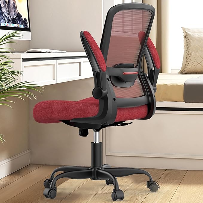 Mimoglad Office Chair, Ergonomic Desk Chair with Adjustable Lumbar Support, High Back Mesh Computer Chair with Flip-up Armrests-Task Chairs, Executive Chair for Home Office