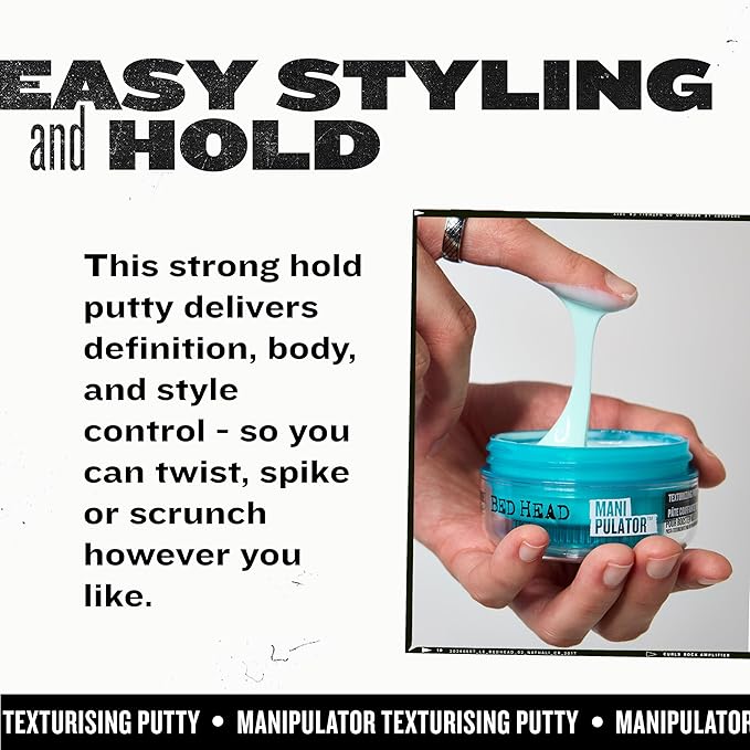 Bed Head TIGI Manipulator Texturizing Putty, Firm Hold Styling Putty for Short to Medium Hair, 2.01 oz (Pack of 2)
