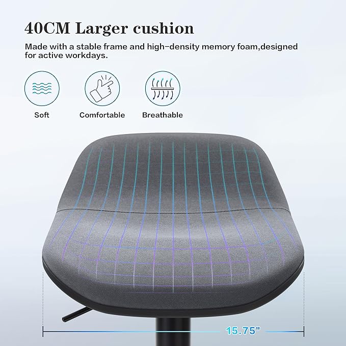 IWMH Standing Desk Stool, Height Adjustable Standing Desk Chair, Ergonomic Sit Stand Stool with Footrest, 360° Swivel Leaning Stools for Office Home (Grey)
