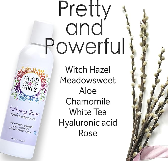 Good For You Girls Hydrating Toner for Face Contains Aloe, Witch Hazel, Meadowsweet, Chamomile, Rosewater, Witch Hazel Toner for Face, Alcohol Free (4 Fl. Oz)
