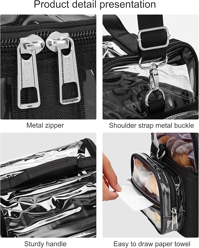 Makeup Brush Case With 4 Mini Bags, Extra Large Makeup Brush Bag XL Professional Makeup Artist Must Haves Travel Case with Stand Up Brush Slots Cosmetic Organizer Bag,with Adjustable Strap