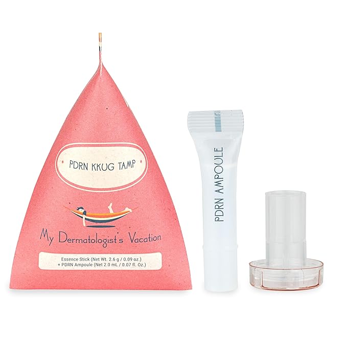 My Dermatologist's Vacation, PDRN KKUG TAMP – Double-Acting Beauty Device with Micropoint ESSENCE STICK & AMPOULE, Korean Skincare Facial Serum Kit, 8 Single-Use Sets (2 Pieces Per Use)
