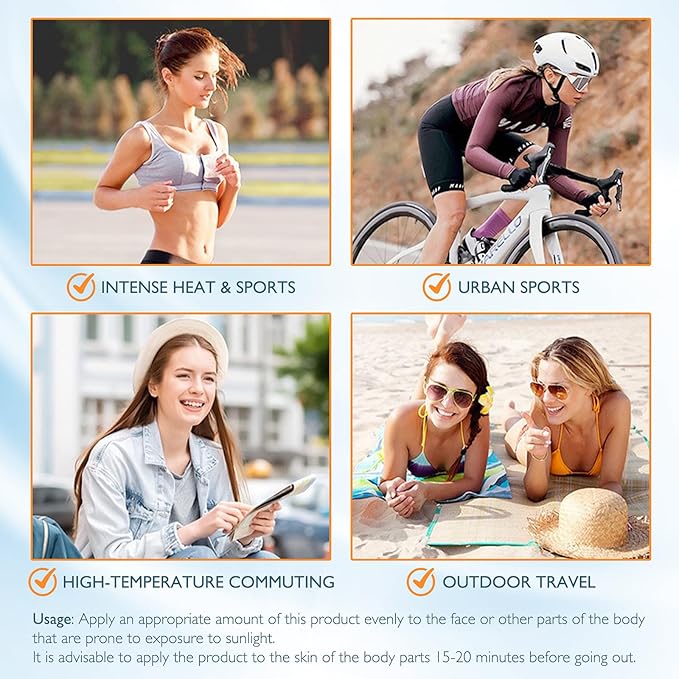 SPF 50+ PA+++ Sunscreen Lotion for Face & Body, Broad Spectrum UVA/UVB Protection with Niacinamide & Botanical Extracts, Alcohol-Free, Non-Greasy