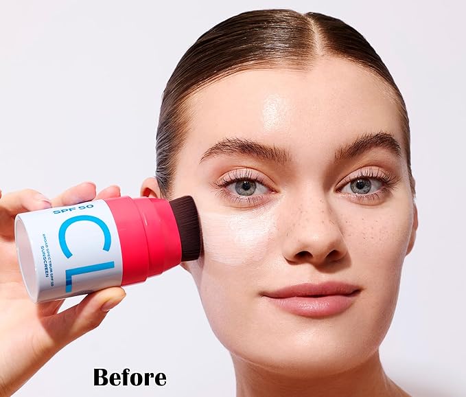 CLOUD Brush on Mineral Sunscreen Lotion - SPF 50 - No-Mess Applicator for Kids, Babies & Family - Reef Safe, Non-Nano Zinc Oxide, No Messy Hands, Blends Clear, Fragrance Free, Moisturizing.