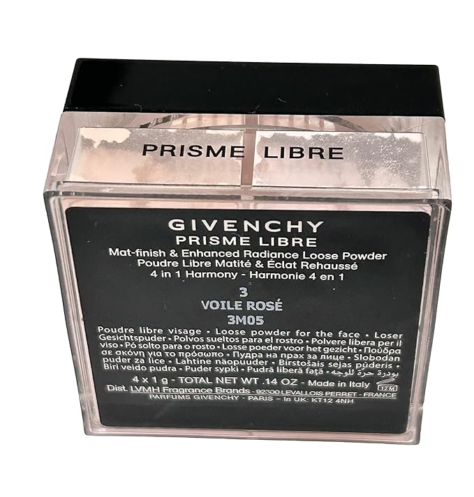Givenchy Prisme Libre Loose Powder Mat-finish 4 x 1 g - Total 0.14 oz Color # 3 Voile Rose (NEW NO BOX, NEVER USED)