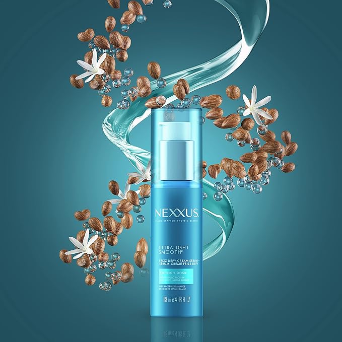 Nexxus Ultralight Smooth Frizz Defy Cream Serum for Frizzy and Dry Hair 4 fl oz,(Pack of 2)