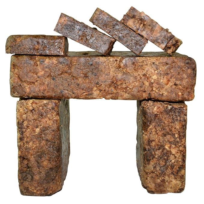 Raw African Black Soap Bar 8 oz. - 100% Pure Natural From Ghana. Acne Treatment, Aids Against Eczema & Psoriasis, Dry Skin, Scars and Dark Spots. Great For Pimples, Blackhead, Face & Body Wash.