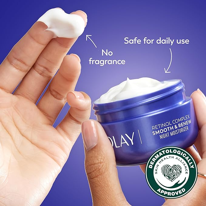 Olay Regenerist Radiance Retinol Face Moisturizer: Smooth & Renew Cream for Women - Fragrance-Free,Anti-Aging,Anti-Wrinkle,Tightening & Brightening - 2 Oz,(Pack of 2)