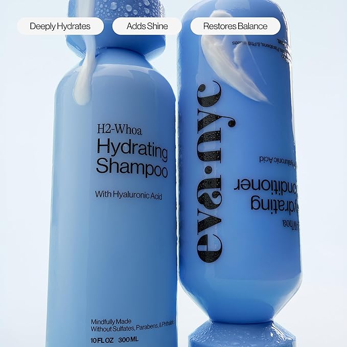 Eva NYC Hyaluronic Acid Hydrating Conditioner - Adds Moisture, Softness and Shine - Deep Conditioner for Dry Hair - 48 Hour Hydration - Restore Moisture for All Hair Types - Jasmine Scent - 10 fl oz