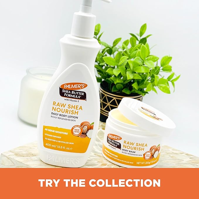 Palmer's Shea Butter Formula Raw African Shea Butter Balm, Nourishing Body Moisturizer for Rough, Dry Skin, 7.25 Ounces