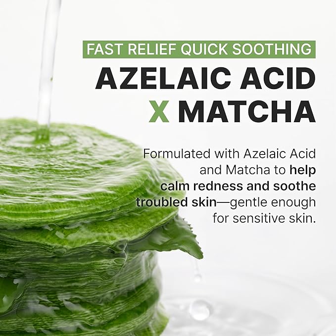P.CALM Azelaic Acid Matcha 1000 Calming Gauze Gel Toner Pad – Azelaic Acid & Matcha for Gentle Exfoliation and Skin Soothing, Sensitive Skin Care, Korean Skincare (110g / 3.71 fl.oz., 60 Pads)