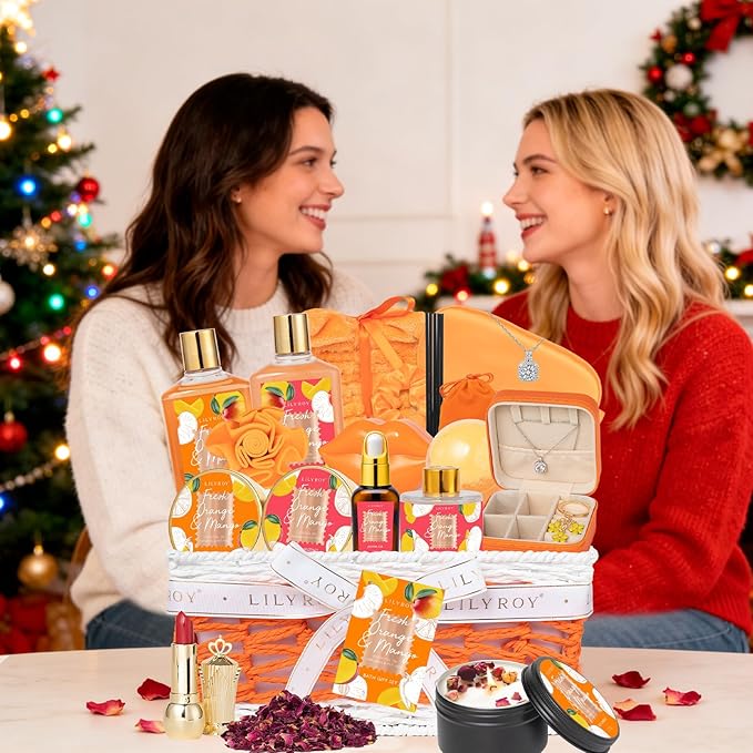 Mothers Day Gifts for Women Gift - 23-Piece Bath and Body Gift Basket Set for Women, Spa Gift Baskets, Bath Gift Set | Gifts for Mom, Christmas, Birthday, Holiday, Valentines Day Gift Idea for Her