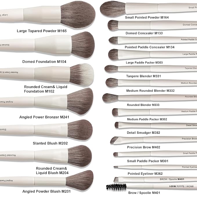 20 Pcs Pro Grade Makeup Brushes Set with Dense Ultra Soft Vegan Bristle,Elegant Design Make up Brushes for Powder, Foundation,Bronzer,Highlight,Face Blending Contour, Concealer, Eye shadow