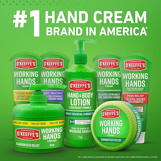 O'Keeffe's Hand and Body Lotion with Glycerin and Shea Butter - 12 oz Pump - Daily Essential Hydration, Heals & Relieves Extremely Dry Skin,(Pack of 4)