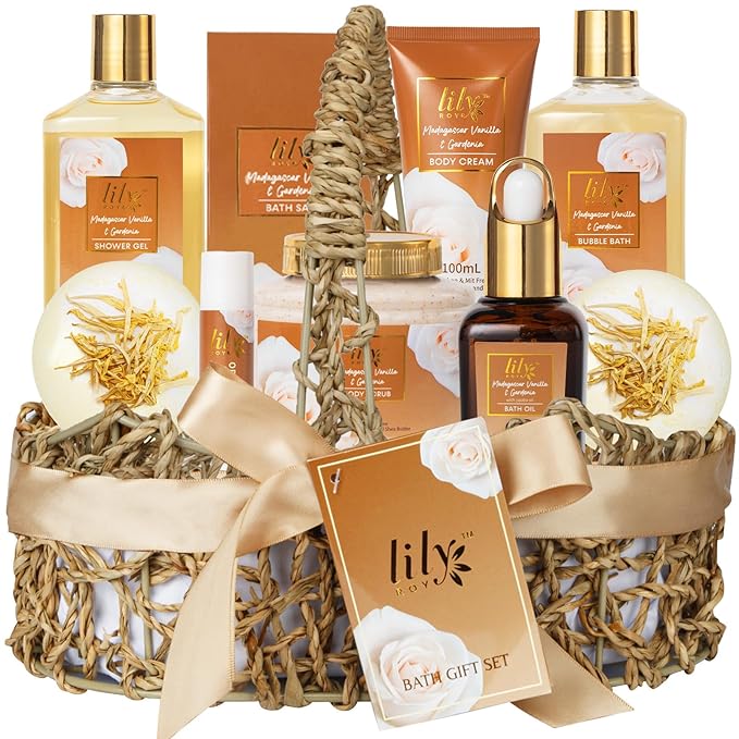 Mothers Day Gifts for Women - 10-Piece Honey Almond Bath and Body Gift Set for Women Spa Gift Basket Self Care Kit | Valentines Day, Birthday, Christmas Gifts, All Occasion Holiday Present