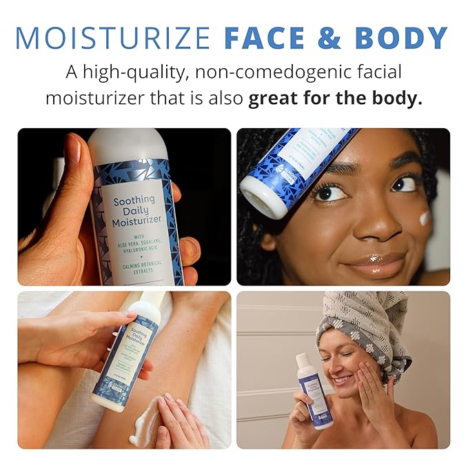 Almond Clear Soothing Daily Moisturizer | Lightweight Hydrating Moisturizer for Acne-Prone Skin on Face and Body | Mandelic Acid, Aloe Vera, Squalane, Hyaluronic Acid & Botanical Extracts | 6.7 oz
