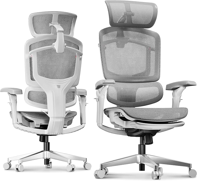 FLEXISPOT ErgoX-PRO Ergonomic Office Chair with Footrest Grey – AeroWeave 5.0 Mesh Seat, 5D Lumbar, 7D Armrests, 4D Headrest, 551LBS Capacity – Office, Gaming, Home