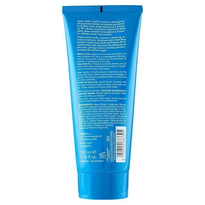 Korff Essential All in One Milk 200ml | Cleanser, Make Up Remover, Toner