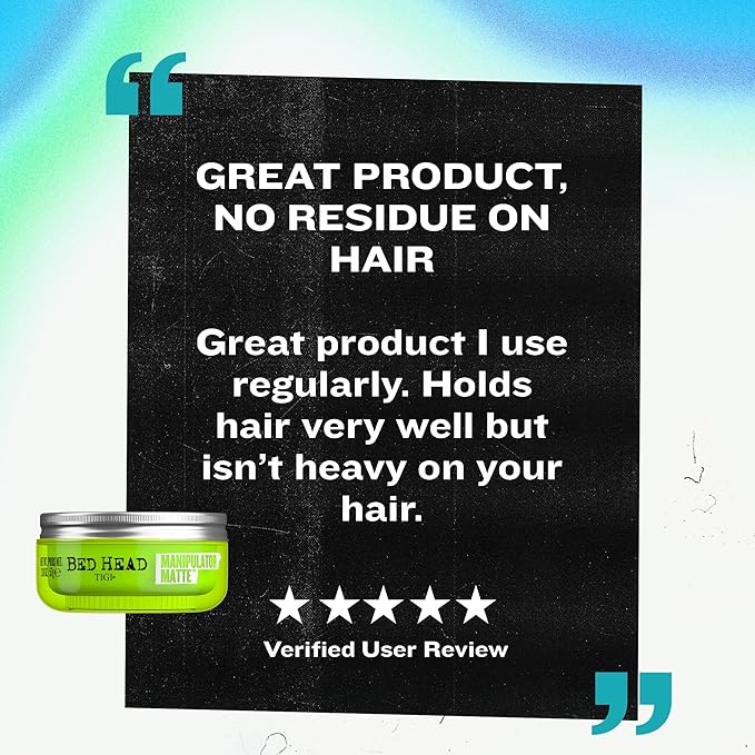 TIGI Bed Head Hair Wax, Manipulator Matte 2-Pack – Strong Hold Wax to Paste, Hair Styling Products for Women and Men, Tropical Fruit Fragrance, 2.01 Oz Ea