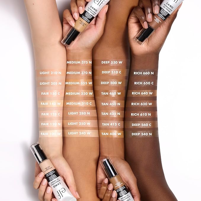 e.l.f. Hydrating Camo CC Cream, SPF 30, Color Correcting Full Coverage Foundation For A Dewy Finish, Vegan & Cruelty-Free, Rich 640 W