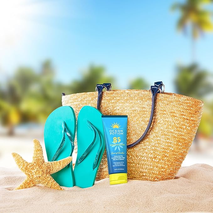 Ocean Potion SPF 85 Sunscreen Body Lotion, Broad Spectrum UVA/UVB Sun Protection with Aloe and Vitamin E, Water-Resistant Non-Greasy Sunscreen, 6.8 oz