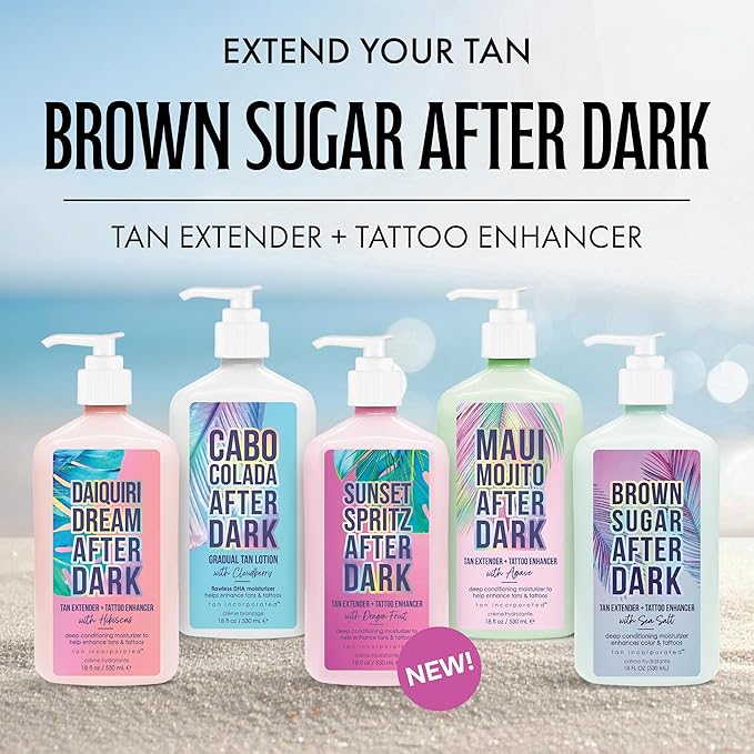 Brown Sugar White Chocolate Tan Extender & Moisturizer for Dark Tans, Moisturizing Lotion for All-Day Hydration & Glow with Dark Chocolate, Argan Oil & Coconut Butter Blend, 18 Fl Oz