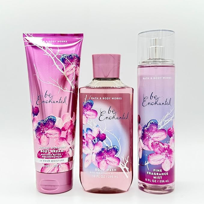 Be Enchanted Bath & Body 3-Piece Bundle | Ultimate Hydration Body Cream, Body Wash and Fine Fragrance Mist