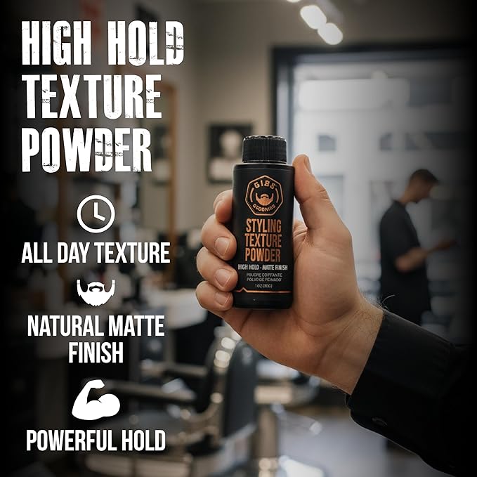 GIBS Grooming-Styling Texture Powder for Men and Women-High Hold-Matte Finish-All Hair Types-Texture,Volume,Grip-Silica-Sandalwood-Hair Styling Products-Travel Size-1 oz (30g),(Pack of 2)