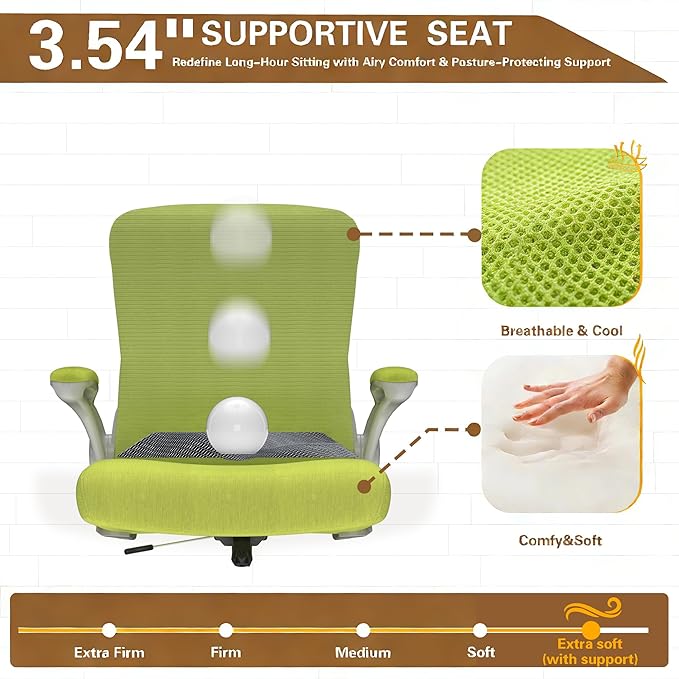 Ergonomic Office Chair - High Back Desk Chair with Adjustable Lumbar Support, Breathable Mesh Back, 330LBS Capacity, Easy Assembly, for Home Office Executive Computer Task