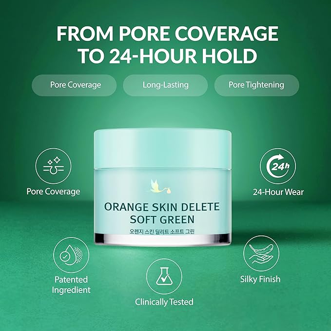 Orange Skin Delete Soft Green Mini Pore Primer Korean Makeup 10g 0.35 oz