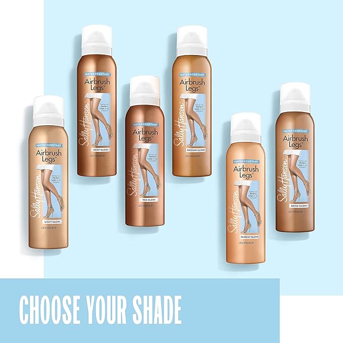 Sally Hansen Airbrush Legs, Spray-On Self-Tanner, Fairest Glow | 4.4 Oz | Pack of 2