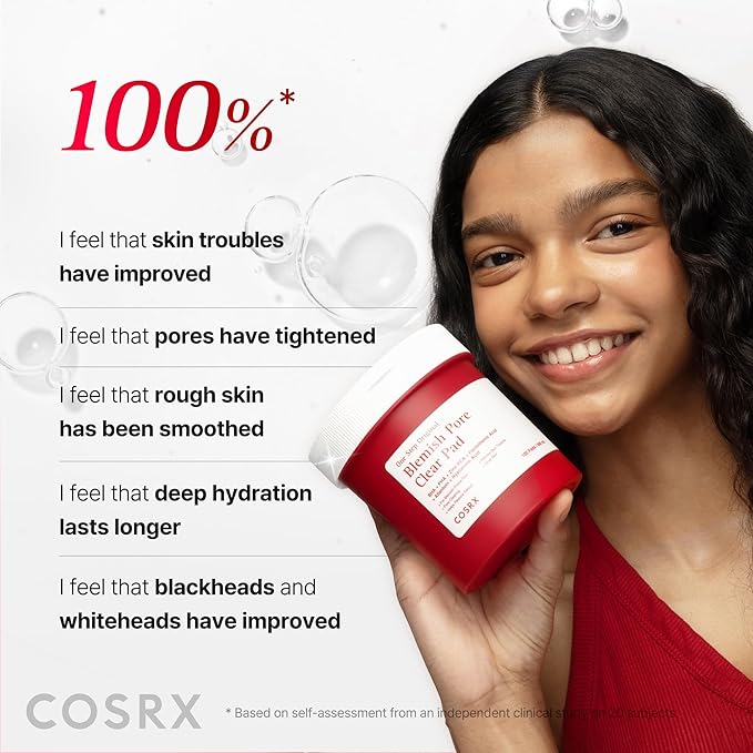 COSRX OneStep Original Blemish Pore Clear Pad, 100 Pads, Dual-Sided Facial Pad for Exfoliation, Pore Care & Hydration with BHA, PHA & Zinc PCA & 5 Hyaluronic Acids, Korean Skin Care