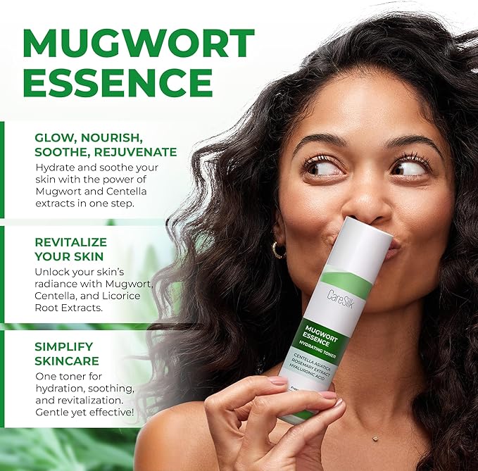 Mugwort Essence,Hydrating Face Toner with Artemisia, Hyaluronic Acid, Centella Asiatica & Rosemary Extract - Deep Moisturizing Skin Care & Barrier Protection Face Mist - 150 ml