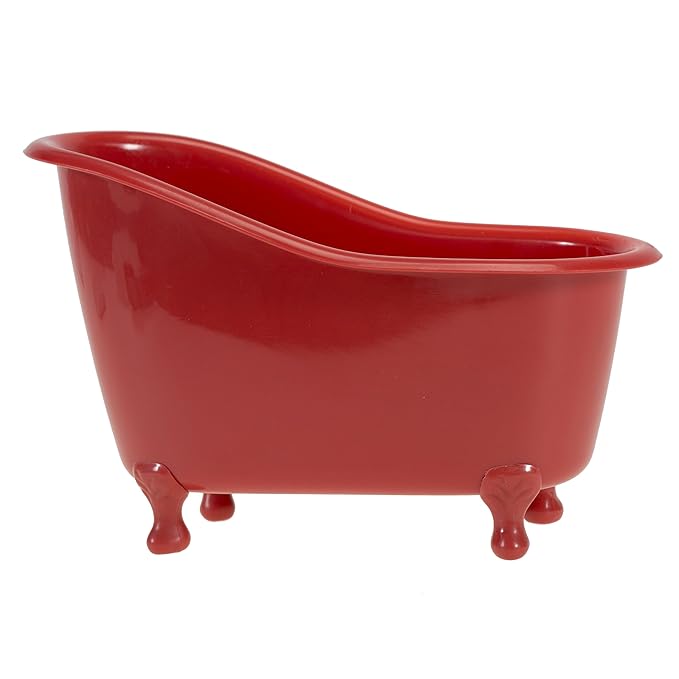 Red Pomegranate Home Spa Bath Basket - Bath & Body Set For Women - Contains Shower Gel, Bubble Bath, Body Lotion, Pomegranate Bath Salt & Pouf in Red Tub Gift – Mother's Day Gift for Mom