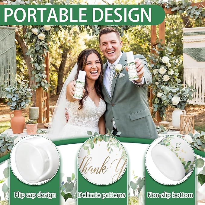 24 Pcs Sage Green Wedding Decor Travel Size Mini Sunscreen Bulk Spf 30+ Thank You Gifts Wedding Favors for Guest Eucalyptus Floral Small Sunscreen for Bridal Shower Souvenirs, 1 Fl. oz