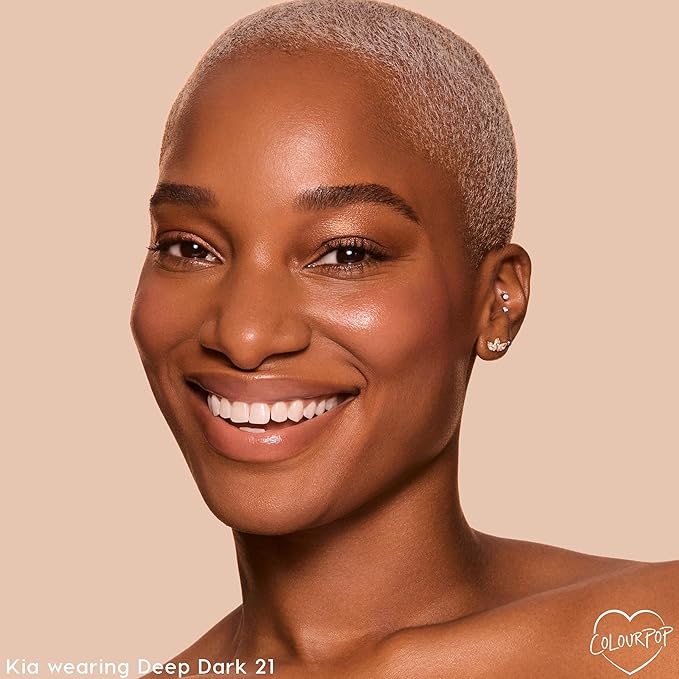 ColourPop Pretty Fresh Tinted Foundation Stick - Balm to Cream Foundation with Light to Medium Coverage - Infused with Hydrating Hyaluronic Acid, Peptides & Niacinamide - Deep Dark 21 (0.29 oz)