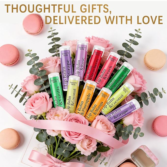 168 Pcs Lip Balm Bulk - All Organic Natural Moisturizing Gift Set for Women, 12-Flavored Bulk for Dry Cracked Lips (4.2g/0.15oz)