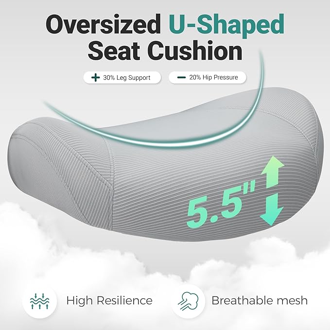 Big and Tall Home Office Desk Chair 500lb Capacity for Heavy People, Ergonomic Wide Mesh Desk Chair with Stepless Recline & Lock, 5.5" Thick Cushion, High Back, Adjustable Height & Armrests