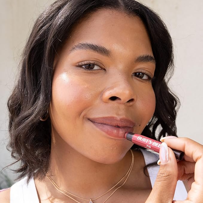 Burt's Bees Shimmer Lip Tint Set, Tinted Lip Balm Stick, Moisturizing for All Day Hydration with Natural Origin Glowy Pigmented Finish & Buildable Color, Peony (4-Pack)