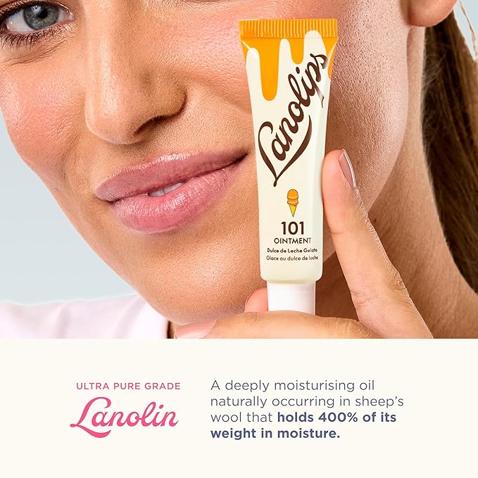Lanolips 101 Ointment - Lanolin Lip Balm for Smooth, Hydrated & Healthy Lips - Multipurpose Lip Ointment with Lanolin Oil for Dry Lips, Cuticles & More - Dulce de Leche (0.35 oz)