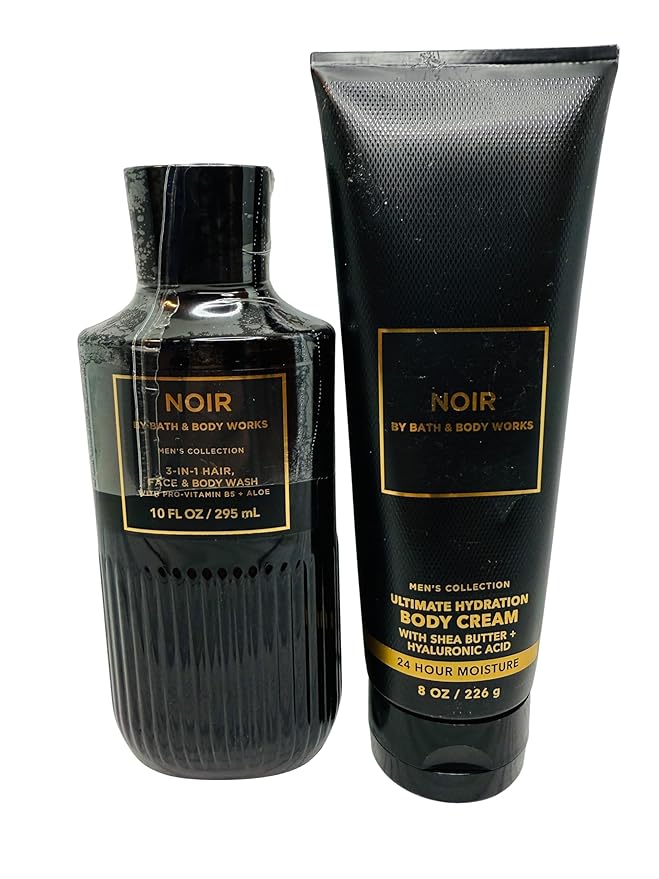 Bath & Body Works Noir Ultimate Hydration Body Cream and Body Gel Wash 2 Piece Set