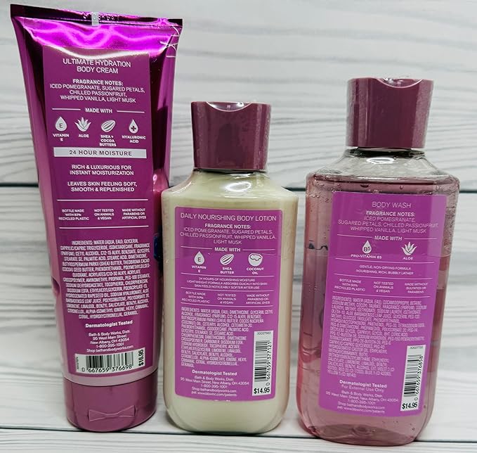 Bath & Body Works Body Be Enchanted Gel Wash, Body Lotion and Ultimate Hydration Body Cream 3 Piece Set
