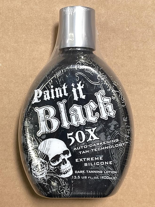 Millennium Tanning Paint It Black 50X - Extreme Dark Tanning Lotion Bronzer Accelerator for Indoor Tanning Beds & Outdoor Sun Tan, 13.5 Ounces (Pack of 2)