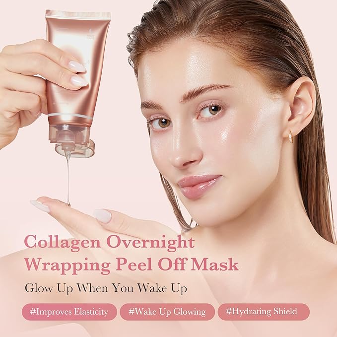 medicube Day & Night Collagen Wrapping Mask Duo: Collagen Glazed Milky Glow Daytime and Overnight Wrapping Mask | Hydrating & Firming Skincare Gift Set for Radiant Skin, Gifts for Women