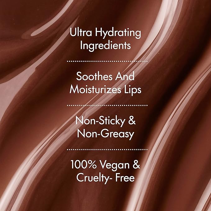 Ruby & Millie Tinted Lip Balm Hot Cocoa - Hydrating Moisturizing Lip Butter Balm Treatment - Glossy Vegan Lipbalm 0.5 Oz