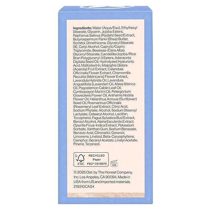 Honest Beauty Deep Hydration Face Cream for Dry Skin, Hydrates and Supports Natural Moisture Barrier, Hypoallergenic, Gentle Sensitive, 1.7 fl oz