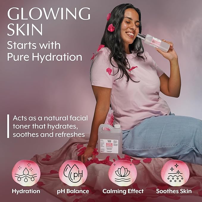 Everyday Beauty Rose Water Spray for Face - Natural Facial Toner - 8 Fl Oz Alcohol-Free Vegan Refreshing for Face and Hair - Uplifts, Calming & Soothing for All Skin Types